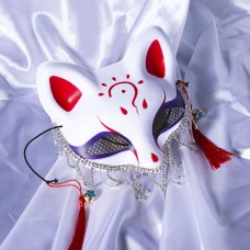 qortidn White Fox Woman Carnival Mask – Elegant, Feminine Mask for Masquerades, Carnival & Themed Parties